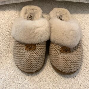 UGG Cream Knit Slippers